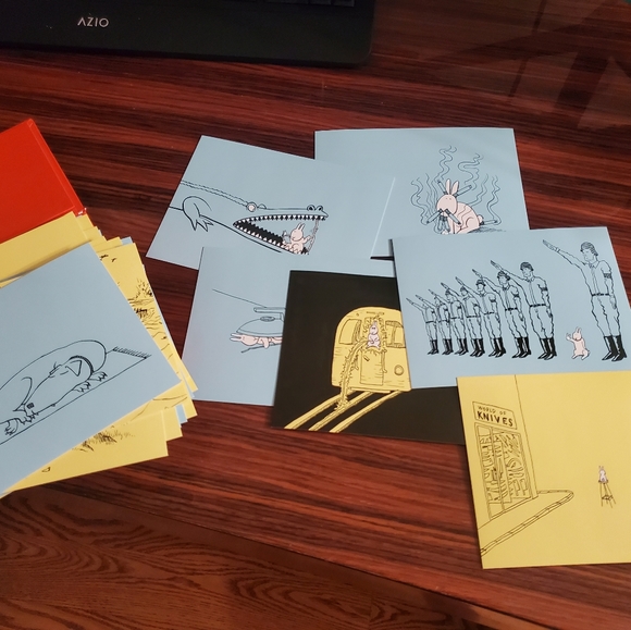 Postcards...Bunnies in a Box 40 NEW, witty, charming, artistic cards🤣🐇🐰 - Picture 3 of 3